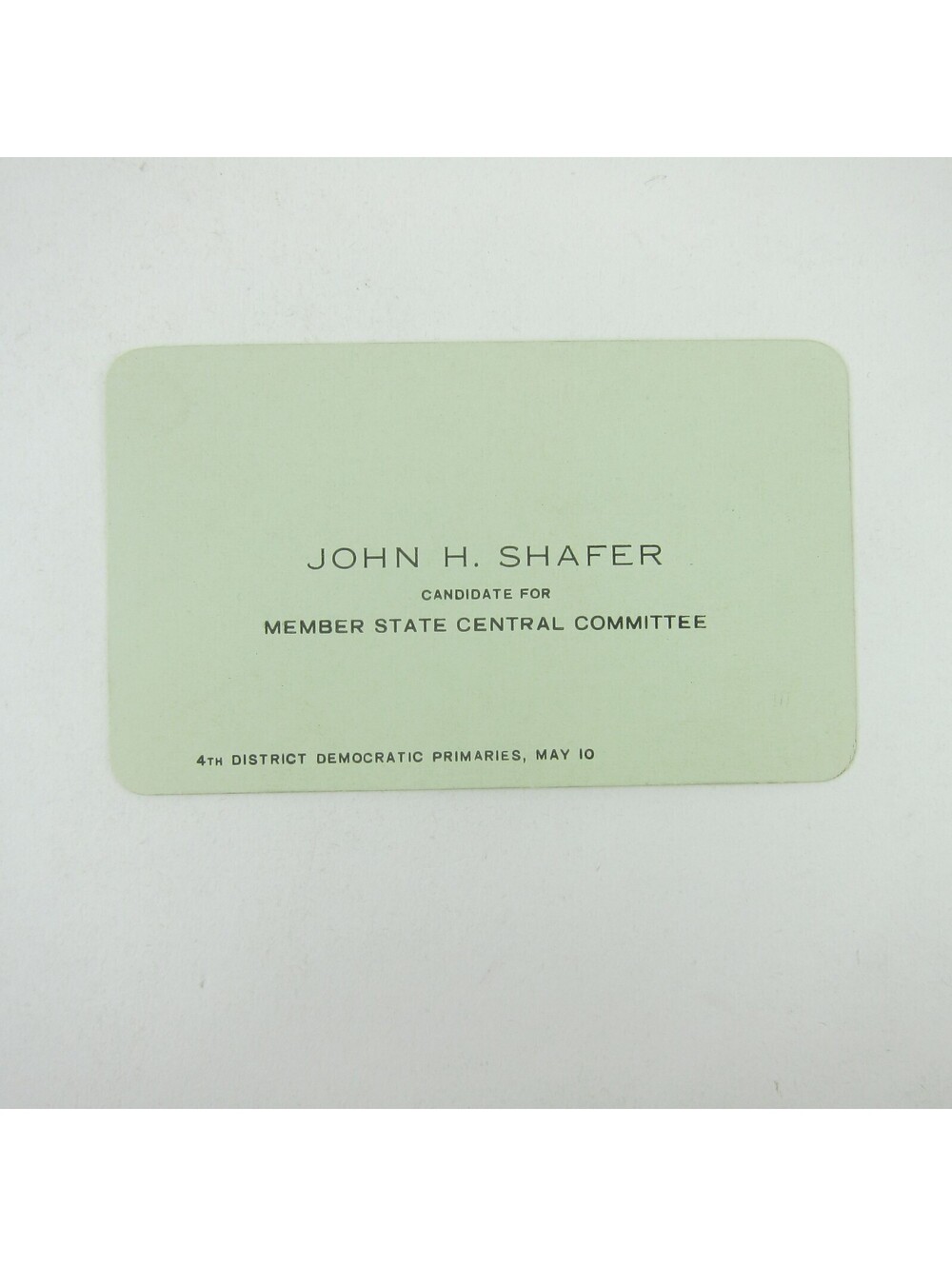 Political Campaign Election Card Ohio 4th Congressional District John H. Shafer